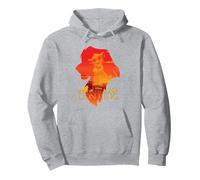 Silhouette de profil Disney Le Roi Lion Simba Sweat à Capuche, Unisexe pour adultes, Gris Chiné, L