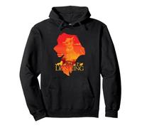 Silhouette de profil Disney Le Roi Lion Simba Sweat à Capuche, Unisexe pour adultes, Noir, S