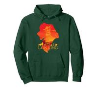 Silhouette de profil Disney Le Roi Lion Simba Sweat à Capuche, Unisexe pour adultes, Vert Forêt, XL
