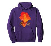 Silhouette de profil Disney Le Roi Lion Simba Sweat à Capuche, Unisexe pour adultes, Violet, XXL