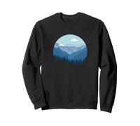 Silhouette de scène de Montagne Bleue et de forêt Sweatshirt