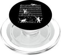 Silhouette de singes provoquant Un Chaos Musical PopSockets PopGrip pour MagSafe