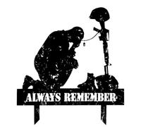 Silhouette de soldat, décoration de silhouette de soldat agenouillé en métal - Sans décoloration, cadeaux du jour de l'indépendance de couleur noire pure, silhouette à genoux pour jardin, ext