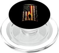 Silhouette de Soldat, Drapeau américain PopSockets PopGrip pour MagSafe