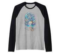 Silhouette de Sorcière Envoûtante dans Une Galaxie Cosmique Manche Raglan