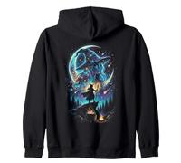 Silhouette de Sorcière Envoûtante dans Une Galaxie Cosmique Sweat à Capuche