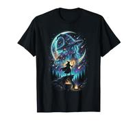 Silhouette de Sorcière Envoûtante dans Une Galaxie Cosmique T-Shirt