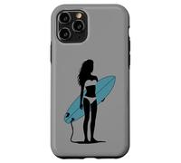 Silhouette de Surfeuse en Bikini - Ride The Wave Coque pour iPhone 11 Pro