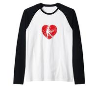 Silhouette de tennis en cœur Manche Raglan