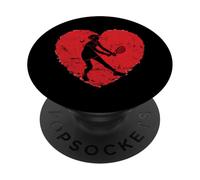 Silhouette de tennis en cœur PopSockets PopGrip Adhésif