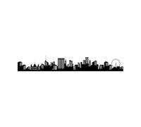 silhouette de ville d'Angleterre silhouette de voyage Stickers artistiques en vinyle 14x94.6cm Modification et ajout d'informations possibles Noir