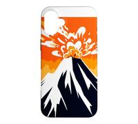 Silhouette de Volcan - Montagne en éruption - Rochers - Lave Coque pour iPhone 16 Plus