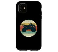 Silhouette de VTT Vintage rétro Coucher de Soleil Quatre Roues Coque pour iPhone 11