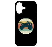 Silhouette de VTT Vintage rétro Coucher de Soleil Quatre Roues Coque pour iPhone 17