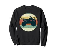 Silhouette de VTT Vintage rétro Coucher de Soleil Quatre Roues Sweatshirt