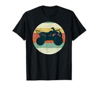 Silhouette de VTT Vintage rétro Coucher de Soleil Quatre Roues T-Shirt