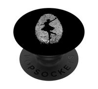Silhouette d'empreintes digitales de danseuse PopSockets PopGrip Adhésif