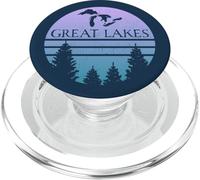 Silhouette des Grands Lacs de Michigan PopSockets PopGrip pour MagSafe