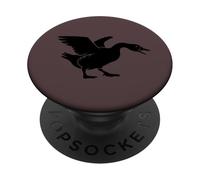Silhouette d'oie klaxonnante Minimaliste Art Noir Oiseau PopSockets PopGrip Adhésif