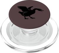Silhouette d'oie klaxonnante Minimaliste Art Noir Oiseau PopSockets PopGrip pour MagSafe