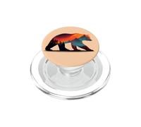 Silhouette d'ours des Montagnes - Double Exposition Wilderness PopSockets PopGrip pour MagSafe
