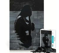 Silhouette du Chagrin Puzzle de 1000 pièces pour Adolescents Jeu d'exercice Mental Relaxation mentale Assemblage Liste de souhaits du Père Noël 38x26cm