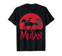 Silhouette du coucher de soleil de Mulan et Khan en direct de Disney Mulan T-Shirt