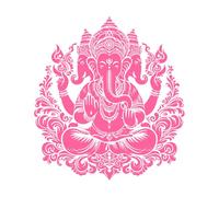 silhouette du seigneur Ganesh Stickers lettrage 54.6x59.5cm Décoration de carrosserie Rose