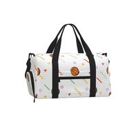 Silhouette d'un Ballon de Basket,Sac de Sport bandoulière à Main, Sac de Voyage Grande capacité pour Femmes et Hommes