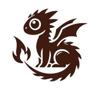 silhouette d'un bébé dragon aux yeux brillants Peintures murales et stickers muraux en vinyle 54.6x56.3cm Embellissement mural Café