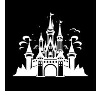 silhouette d'un château de conte de fées parfait Stickers lettrage 65.6x77cm Ne se décolle pas Blanc
