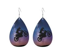 Silhouette D'Un Coureur Bondissant Dans Un Désert Étoilé Boucle D'Oreille Double Face Boucles D'Oreilles Légères Pendantes Pour Quotidien Femme Décorations