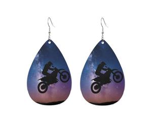 Silhouette D'Un Coureur Bondissant Dans Un Désert Étoilé Boucle D'Oreille Double Face Boucles D'Oreilles Légères Pendantes Pour Quotidien Femme Décorations