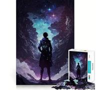 Silhouette d'un Dieu Cosmique Puzzle de 1000 pièces pour Adultes Jeu d'exercice Mental Loisirs Doux Assemblage Cadeau saisonnier 38x52cm