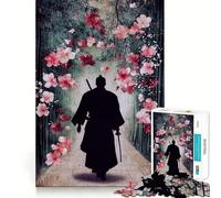 Silhouette d'un samouraï dans Une forêt de bambous Puzzle de 1000 pièces pour Adolescents Jeu de réflexion apaisant et Amusant 50x75cm