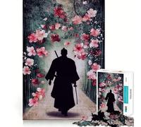 Silhouette d'un samouraï dans Une forêt de bambous Puzzle de 1000 pièces pour Adultes Jeu de logique Pure Amusant et apaisant Découpe Nette Cadeau Exceptionnel 38x26cm