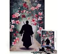Silhouette d'un samouraï dans Une forêt de bambous Puzzle de 1000 pièces pour Adultes Jeu de logique Pure Amusant et apaisant Découpe Nette Cadeau Exceptionnel 38x26cm