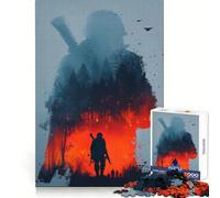 Silhouette d'un Soldat à la Guerre Puzzle de 1000 pièces pour Adultes Jeu de logique raffiné Loisirs Doux Bords Nets Joli Cadeau 38x52cm