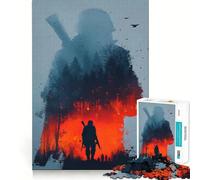 Silhouette d'un Soldat en Temps de Guerre Puzzle de 1000 pièces pour Adolescents Jeu de réflexion et de détente Découpe Nette Liste de souhaits du Père Noël 38x26cm