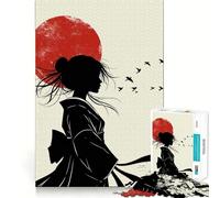 Silhouette d'une Femme en Kimono Puzzle de 1000 pièces pour Adolescents Jeu Intelligent pour Partager Un Moment de complicité Assemblage d'une Image Œuvre d'art 38x52cm