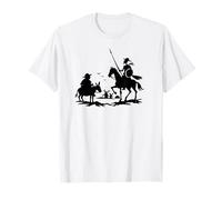 Silhouette d'œuvre d'art Knight Errant Don Quichotte Sancho Panza T-Shirt