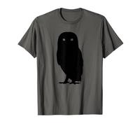 Silhouette effrayante de Chouette effraie Minimaliste Gothique Nuit Oiseau T-Shirt