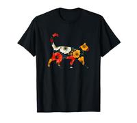 Silhouette élégante Fleur Fleur Chat Floral T-Shirt