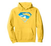Silhouette emblématique de Superman dans Le Ciel Sweat à Capuche, Unisexe pour Adultes, Citron, L