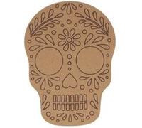 Silhouette en bois mdf - Crâne - Viva la vida - 15 x 11 x 0,5 cm - Artemio Marron G