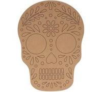 Silhouette en bois mdf - Crâne - Viva la vida - 25 x 18,3 x 0,5 cm Marron G