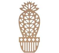 Silhouette en bois MDF origami - Cactus boule 15 cm Marron G