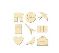 Silhouette En Bois Paris 1,8 X 2,8 Cm