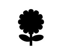 Silhouette fleur ardoise - Feutre-craie inclus et kit velcro pour accrochage mural - 30x50cm