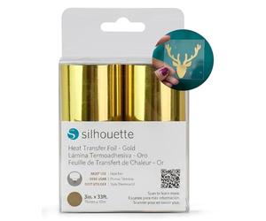 Silhouette Foil thermoactif en Rouleau, Acrylique, Or métal, 76 mm, Set de 2 Pièces